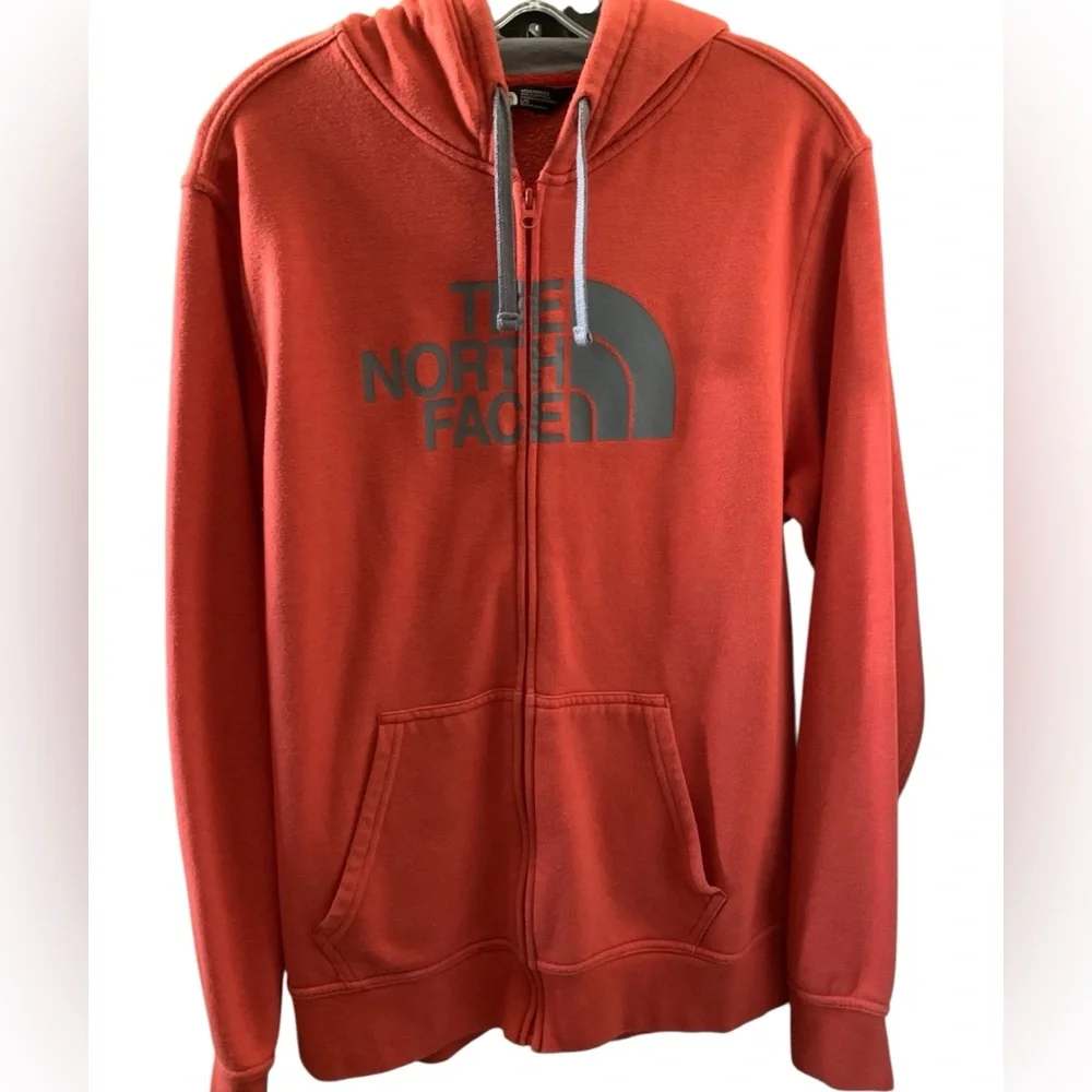 The North Face orange Red Full Zip Hoodie large gorpcore athletic leisure street